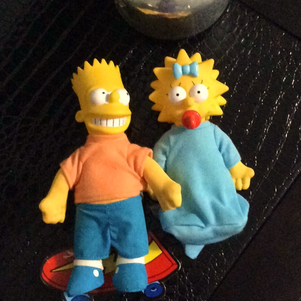 Vtg 1990 Bart $ Lisa Simpson like new dolls-classy